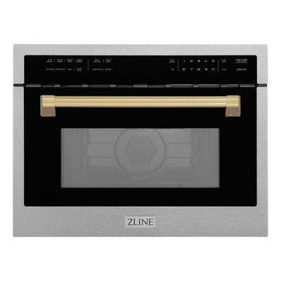 ZLINE Autograph Edition 24" 1.6 cu ft. Convection Microwave Oven in Fingerprint Resistant Stainless Steel with Accents