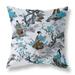 Grey And Turquoise Imperial Palace Garden Indoor/Outdoor Throw Pillow Zipper