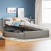 Full/Queen Lift Up Storage Bed with Side-Tilt Hydraulic Storage System, Linen Upholstered Sleigh Bed Platform Bed with Headboard