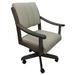 Swivel Wood Dining Caster Chair - Casa - Custom Upholstery - 37 inch Back