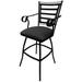 Extra Tall Spectator Swivel Bar Stool 35" Jenna - Black Frame - 34 - 35 inch Seat