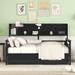 Wood Daybed Bed Frame Twin Size Daybed Elegant Design with 2 Storage Drawers Bedside Shelves Slat Support - Espresso