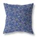 Blue And Light Songbird Flora Parade Indoor/Outdoor Throw Pillow