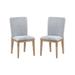 Emi 25 Inch Dining Chair Set of 2, Cushioned Seat, Gray Linen Upholstery