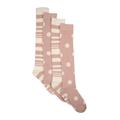 Womens 2pk Cream & Pink Welly Socks