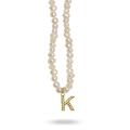 Women's Gold Mono Letter Pearl Necklace K Linya Jewellery