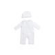 Mintini Quilted Body, Dungaree and Hat - Size 6M White