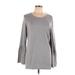 Calvin Klein Pullover Sweater: Gray Color Block Tops - Women's Size Large