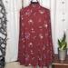 Free People Dresses | Free People Red Floral High Neck Dress Large | Color: Red | Size: L