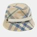 Burberry Bags | Burberry Beige & Blue Checkered Cotton Bucket Hat M | Color: Cream | Size: Os