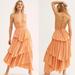 Free People Dresses | Free People Drop Dead Beauty Maxi Dress In Orange Small Nwt | Color: Cream/Orange | Size: S