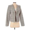 Ann Taylor LOFT Blazer Jacket: Short Gray Plaid Jackets & Outerwear - Women's Size 4