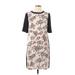 Zara Casual Dress - Shift: Ivory Floral Dresses - Women's Size Medium