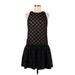 W118 by Walter Baker Cocktail Dress - A-Line Crew Neck Sleeveless: Black Print Dresses - Women's Size Medium