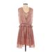 See U Soon Casual Dress - Wrap: Pink Paisley Dresses - Women's Size 1