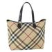 Burberry Bags | Burberry Nova Check Hand Bag Coated Canvas Beige Black Auth Ac2234 | Color: Tan | Size: Os