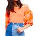 Free People Tops | Free People Rock With It Tangerine Off Shoulder Puff Sleeve Top | Color: Orange | Size: S