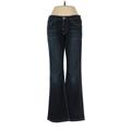 Red Engine Jeans - Mid/Reg Rise Flared Leg Boyfriend: Blue Bottoms - Women's Size 25 - Dark Wash