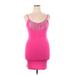 Almost Famous Cocktail Dress - Bodycon Scoop Neck Sleeveless: Pink Solid Dresses - Women's Size X-Large