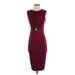 Bailey 44 Casual Dress - Midi Crew Neck Sleeveless: Burgundy Print Dresses - Women's Size Small