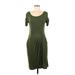 Weston Wear Casual Dress - Sheath Scoop Neck Short sleeves: Green Print Dresses - Women's Size Medium