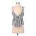 Intimately by Free People Sleeveless Blouse: Silver Print Tops - Women's Size Small