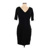 Banana Republic Casual Dress - Sheath V-Neck Short Sleeve: Black Dresses - Women's Size 10