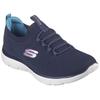 Slip-On Sneaker SKECHERS "SUMMITS", Damen, Gr. 42, blau (navy, rosa), Textil, sportlich, Schuhe, Freizeitschuh, Halbschuh, Slipper mit flexibler Traktionslaufsohle