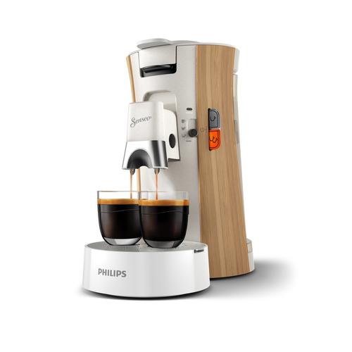 "PHILIPS SENSEO Kaffeepadmaschine ""Select CSA240/05, mit 37 % biobasiertem Kunststoff, Intensity Plus"" Kaffeemaschinen Memo-Funktion für 3 Geschmacksrichtungen, Crema Plus, Seidenweiß Gr. 2 Tasse(n), weiß (seidenweiß matt) Kaffeepadmaschine"