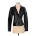 C&C California Faux Leather Jacket: Short Black Print Jackets & Outerwear - Women's Size Small