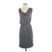 Ann Taylor LOFT Casual Dress - Popover: Gray Solid Dresses - Women's Size X-Small