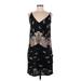 See U Soon Casual Dress - Shift V-Neck Sleeveless: Black Dresses - Women's Size Medium