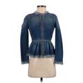 Rebecca Taylor Denim Jacket: Short Blue Print Jackets & Outerwear - Women's Size 0