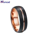 Nuncad-Bague en Carbure de Tungstène T041R 8mm Or Rose Bijoux de Mode pour Homme Alliance