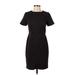 The Limited Casual Dress - Sheath Crew Neck Short sleeves: Black Print Dresses - Women's Size 0