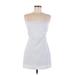 Pull&Bear Casual Dress - Mini Square Sleeveless: White Print Dresses - Women's Size Medium