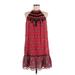 Carolina K Casual Dress - A-Line Halter Sleeveless: Red Dresses - Women's Size Medium