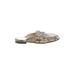 Sam Edelman Mule/Clog: Tan Snake Print Shoes - Women's Size 7 1/2 - Almond Toe