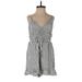 American Eagle Outfitters Romper Plunge Sleeveless: Gray Print Rompers - Women's Size X-Small