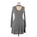 Hyfve Casual Dress - A-Line Mock Long sleeves: Gray Dresses - Women's Size Medium