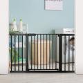 Toocapro 29.5-51.6" Wide Auto Close Safety Baby Gate 30" Tall Dual Lock w/ Secure Indicator Metal in Black | 30 H x 51.6 W in | Wayfair WFPOA121B