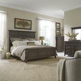 Liberty Furniture King Panel Bed, Dresser & Mirror, Chest Wood in Brown | 68 H x 83 W in | Wayfair