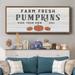 The Holiday Aisle® Farm Fresh Pumpkins Premium Framed Canvas- Ready To Hang Canvas, Solid Wood in Black/Orange | 24" H x 60" W x 1.5" D | Wayfair