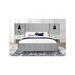 Red Barrel Studio® Karila Tufted Platform Bed Wood & /Upholstered/Polyester in Brown/Gray | 53 H x 133 W x 86 D in | Wayfair