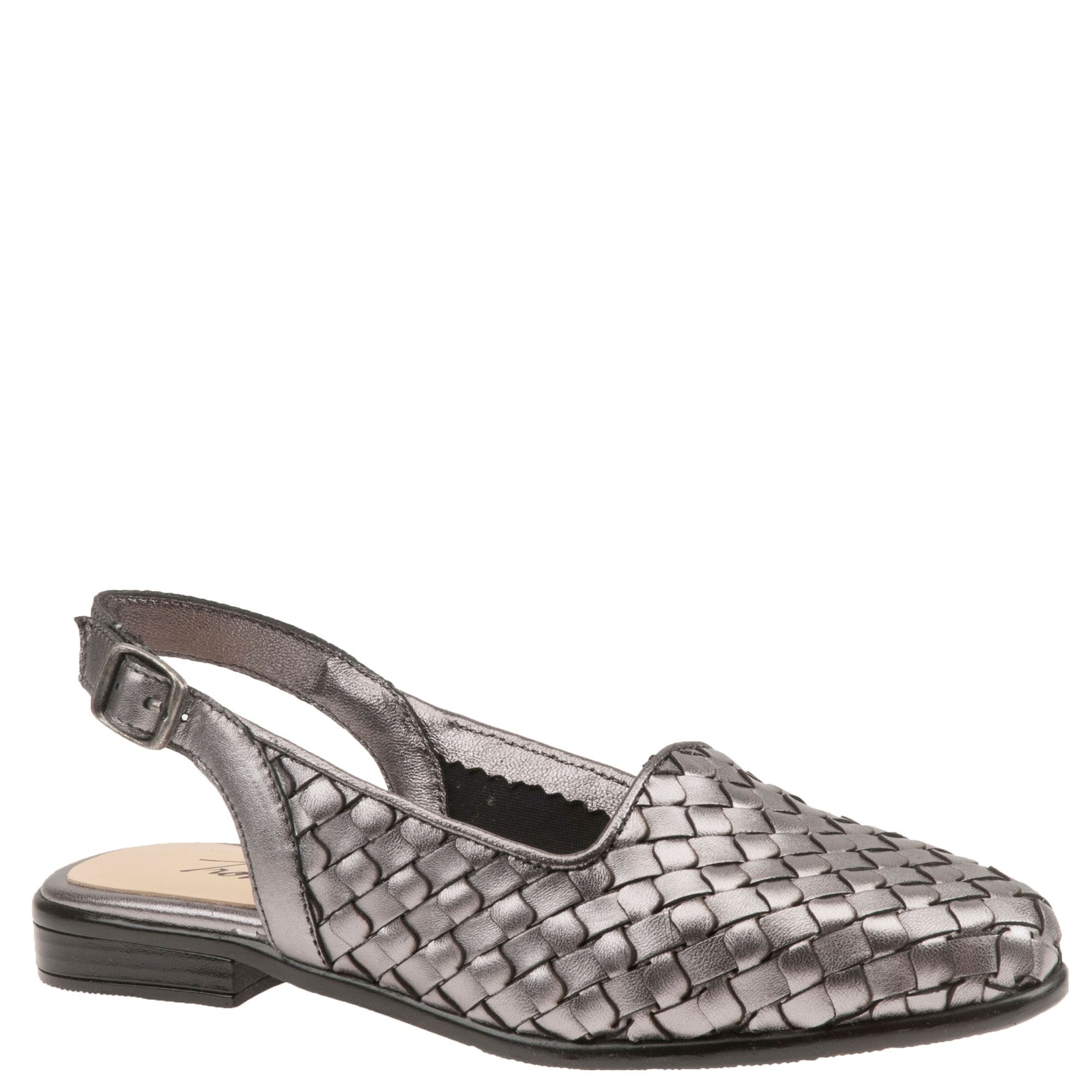 Trotters Lea - Womens 9.5 Metallic,Pewter Slip On Medium