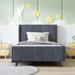 George Oliver Izaac Platform Bed Upholstered/Velvet in Gray | 44.1 H x 43.1 W x 83.3 D in | Wayfair 83F139678FFA426EA35AEA2855A395EB