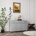 Latitude Run® 52.4" Three Doors Sideboard Cabinet w/ drawers Wood/Metal in Gray | 32.08 H x 52.4 W x 15.74 D in | Wayfair