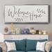 Gracie Oaks Welcome To Our Home Framed On Canvas Print Canvas, Solid Wood in Brown | 24 H x 60 W x 1.5 D in | Wayfair