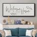 Gracie Oaks Welcome To Our Home Framed On Canvas Print Canvas, Solid Wood in Brown | 12 H x 30 W x 1.5 D in | Wayfair