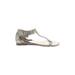 Bandolino Sandals: Silver Shoes - Women's Size 7 - Almond Toe